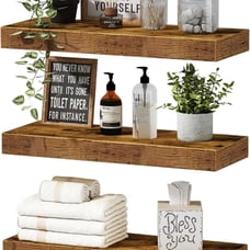 QEEIG Floating Shelves for Wall Bathroom Shelf Bedroom Kitchen Farmhouse Small
