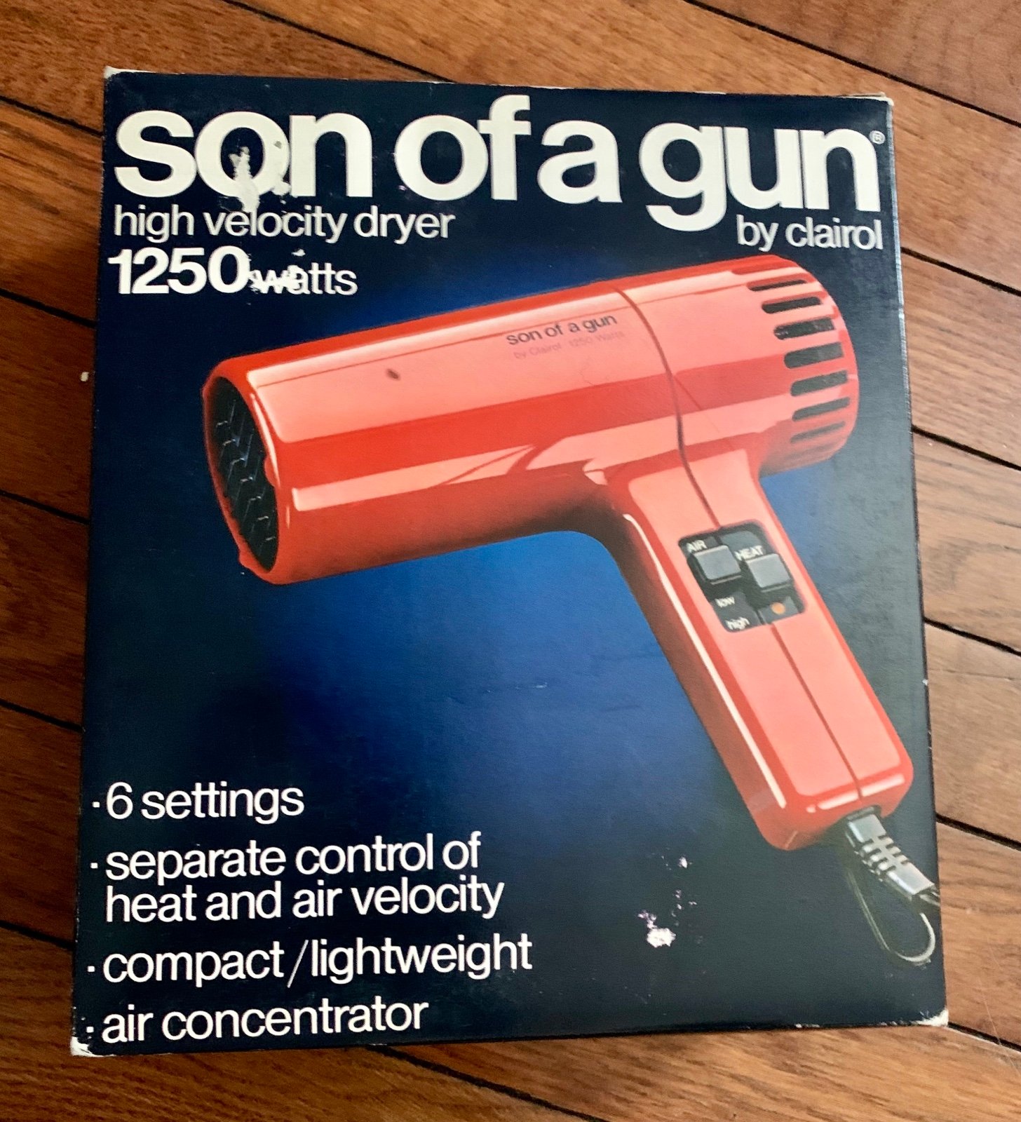 Vintage Son of a Gun Hairdryer New in box
