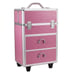 Stylish: Locking Cosmetic Train Case for Organized Travel and Storage (Pink) BN