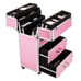 Stylish: Locking Cosmetic Train Case for Organized Travel and Storage (Pink) BN