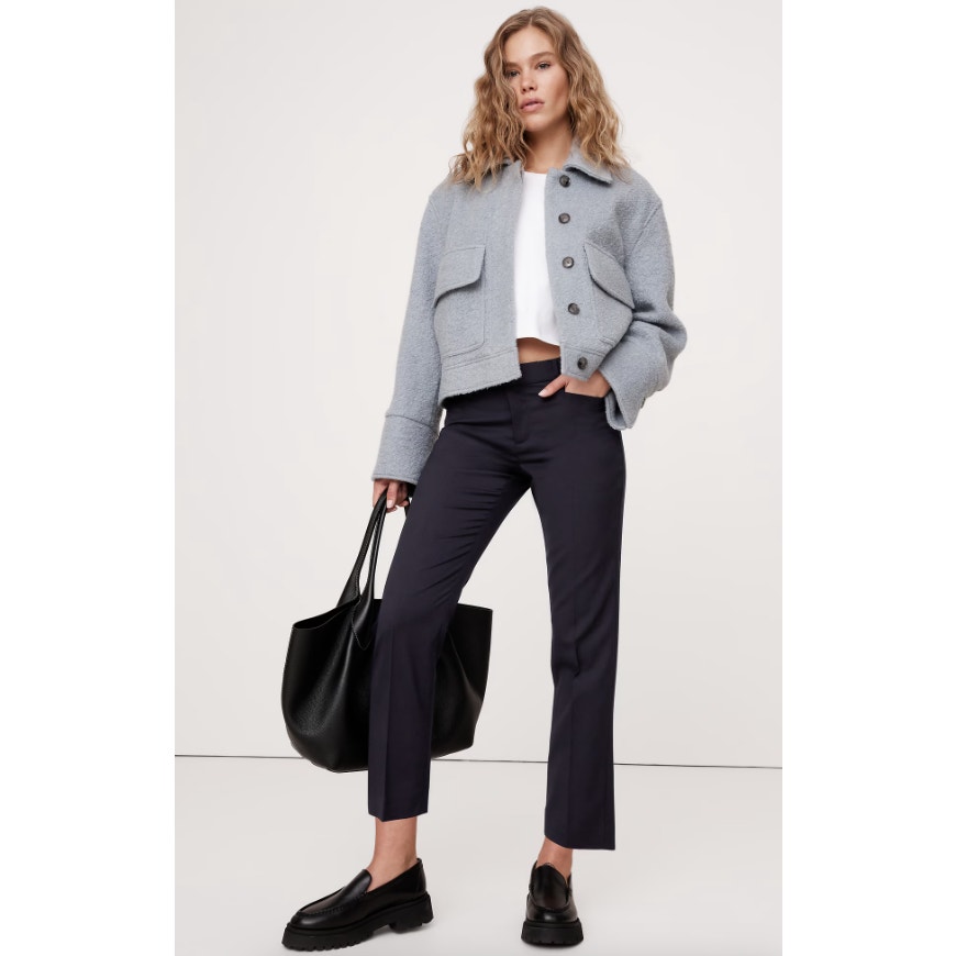 Banana Republic Siena Slim Italian Wool Ankle Pant Navy Cropped Size Size 6P