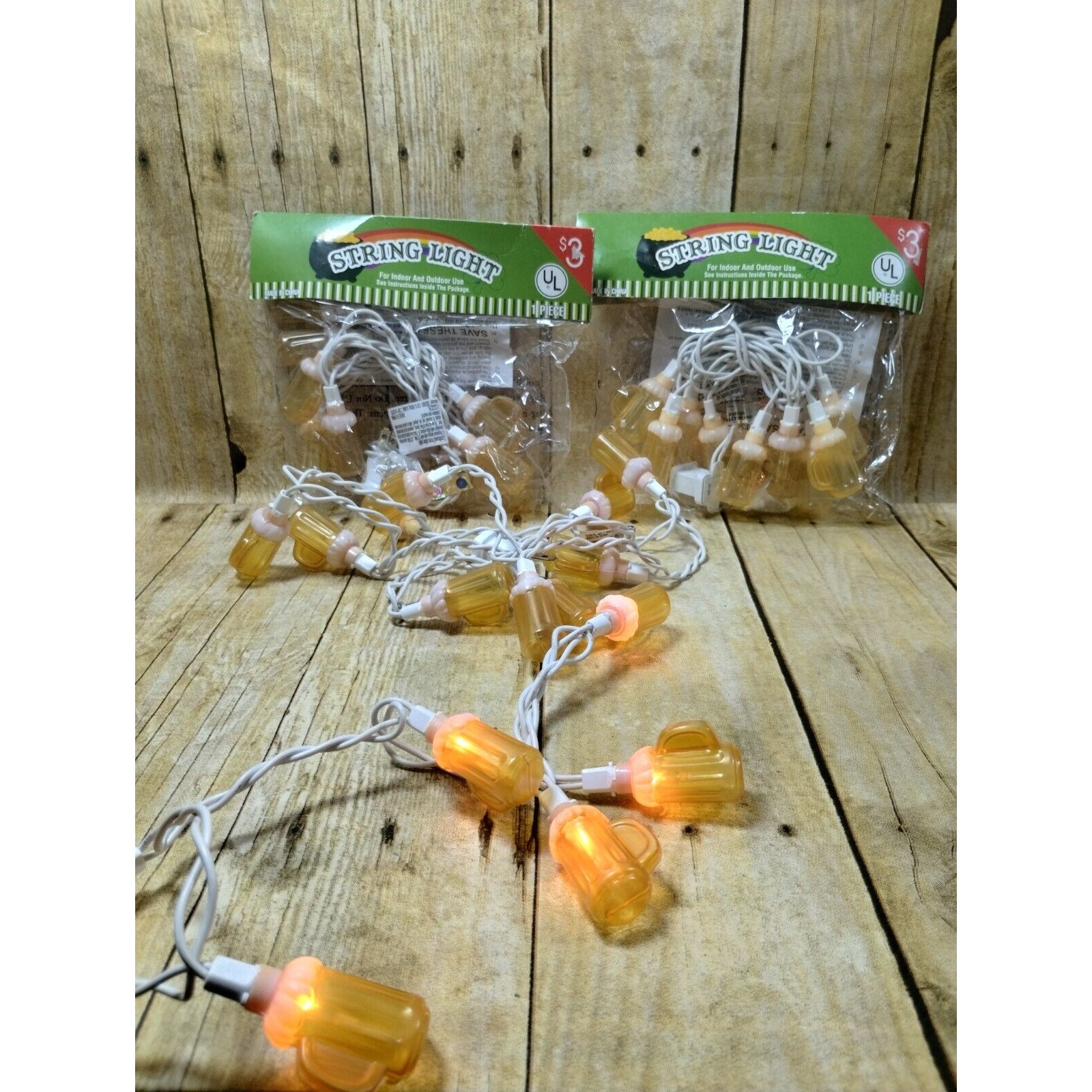 Beer Mug String Lights White Yellow Works! Stretches 4 Sets