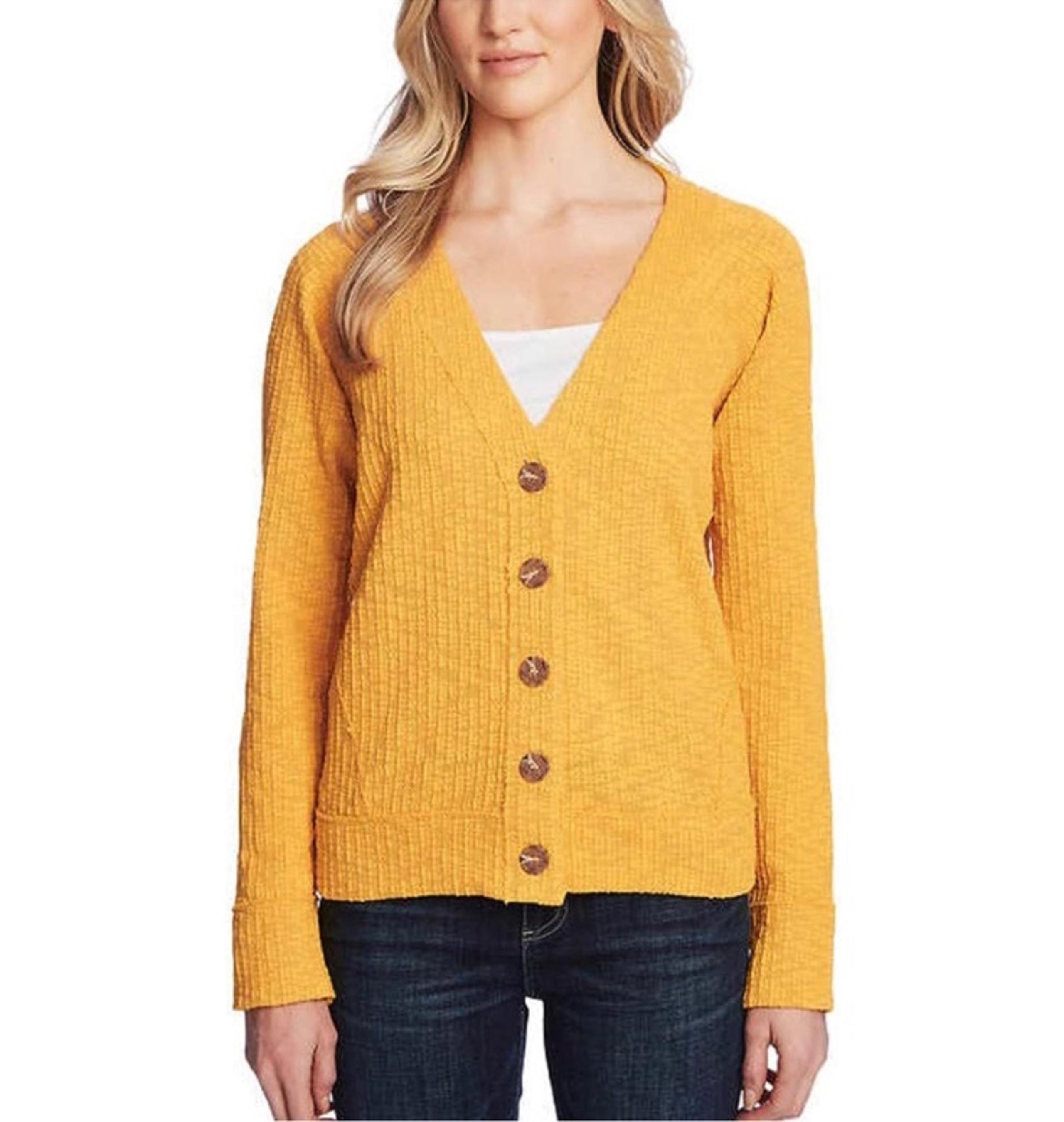 Two by Vince Camuto yellow cardigan sweater