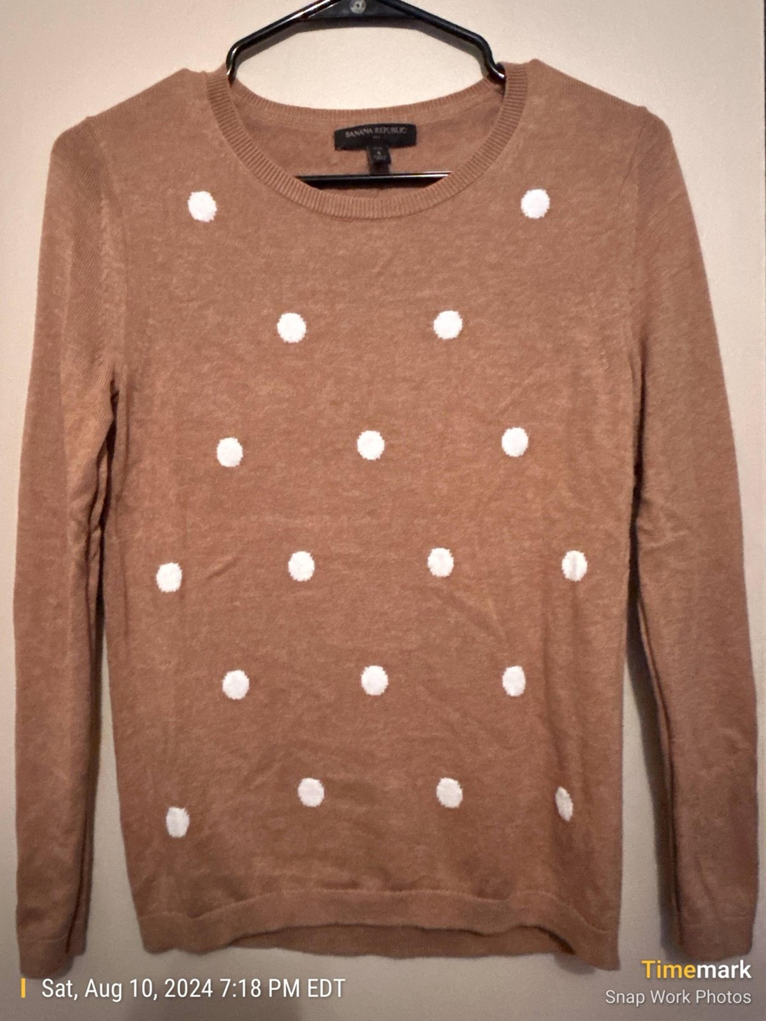 women’s pullover polka dot sweater camel US Small - Banana Republic