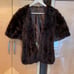 Genuine Mink Fur Stole Cape Coat MJT Monogram VTG