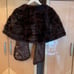 Genuine Mink Fur Stole Cape Coat MJT Monogram VTG