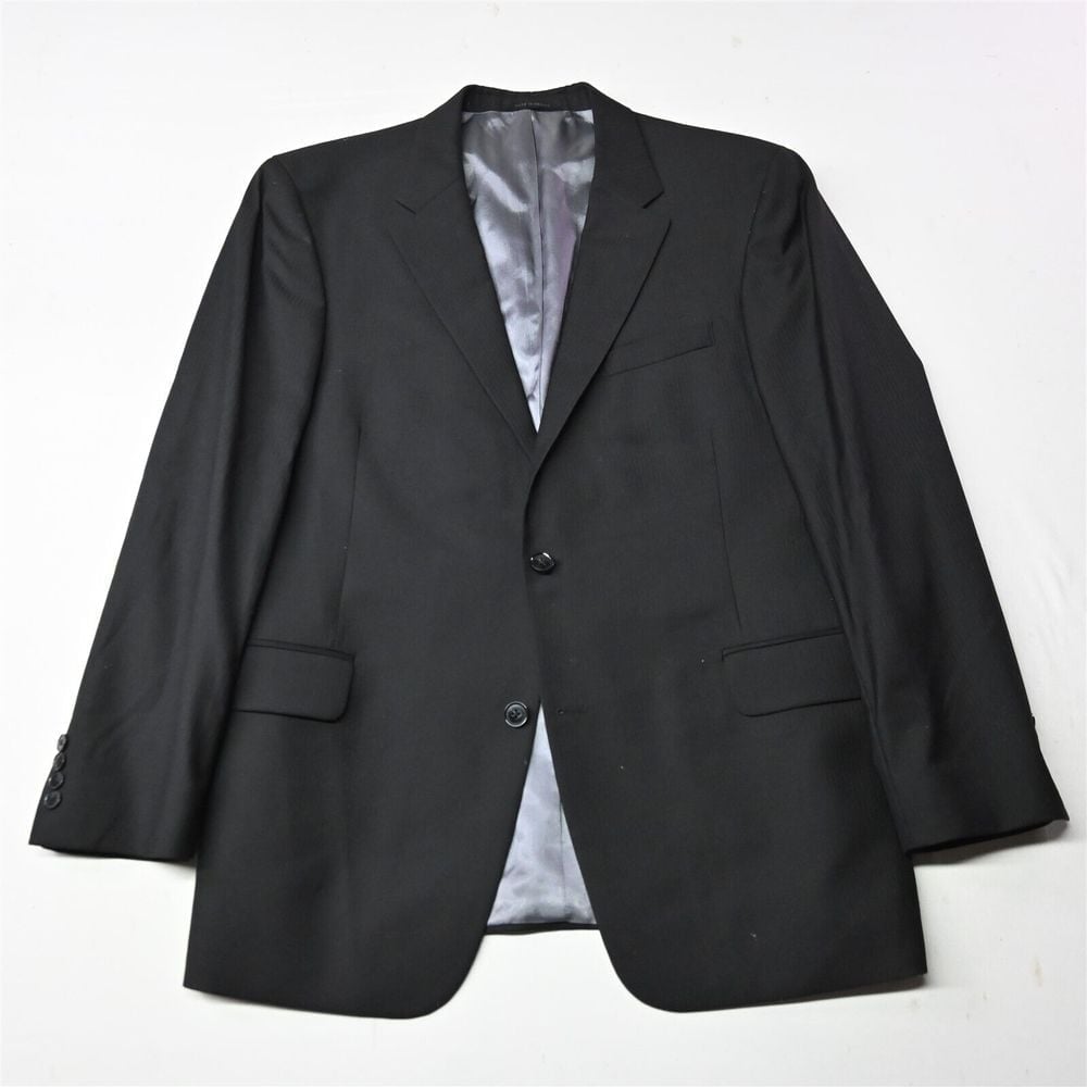 Kenneth Robers Platinum 44R Black Stripe Mens Blazer Sport Coat Suit Jacket