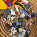Lego over 13 oz printed tiles, stickers, & more