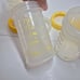 VTG Playtex Baby Bottle Yellow Design Drop Ins 4 Ounce Flat Cap Lot Of 3