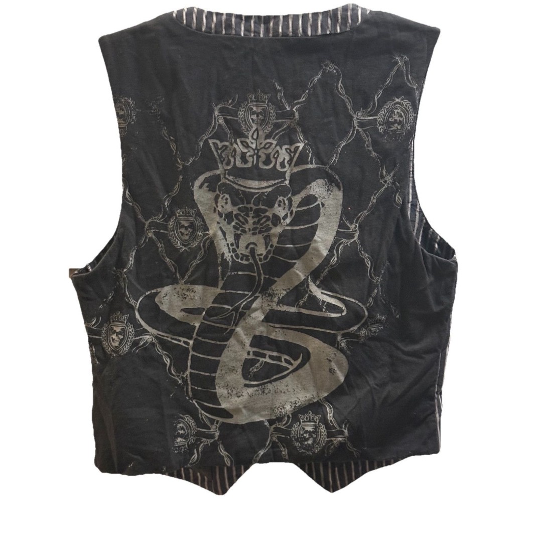 Goth Grunge Steampunk Snake Skull 90s Y2K Men’s Vest Unionbay Large Black