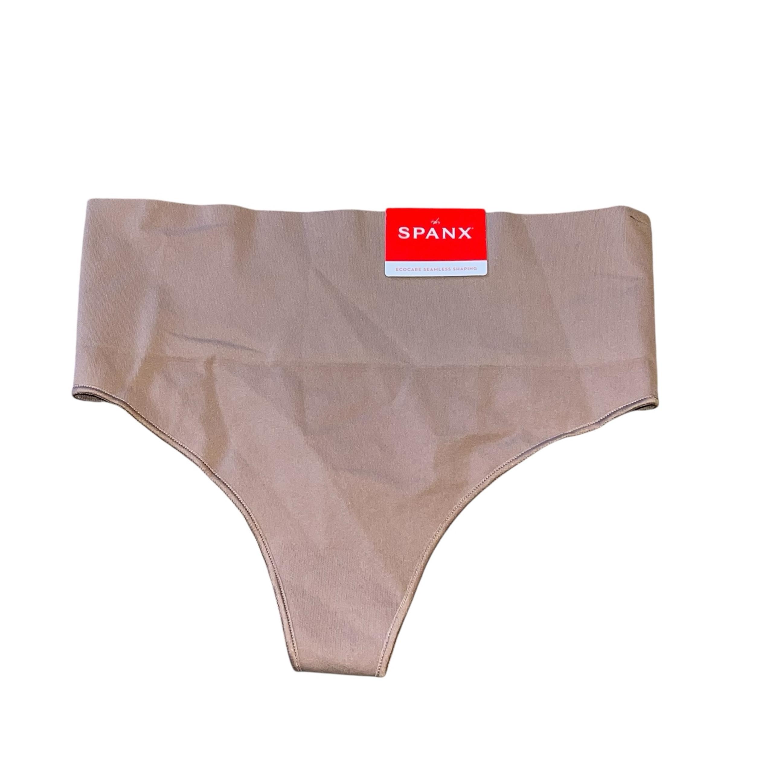 New SPANX 40048R Ecocare Firm Control Shaping Thong Panty Small Cafe Au Lait