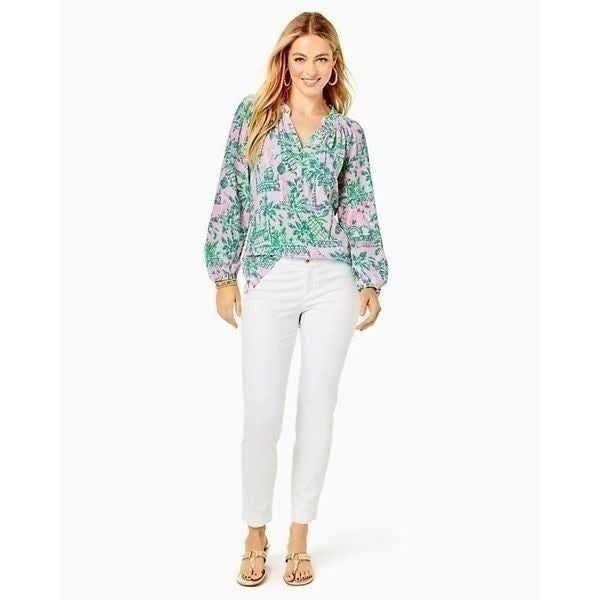 New. Lilly Pulitzer white textured pants. Size 0. Retail 138