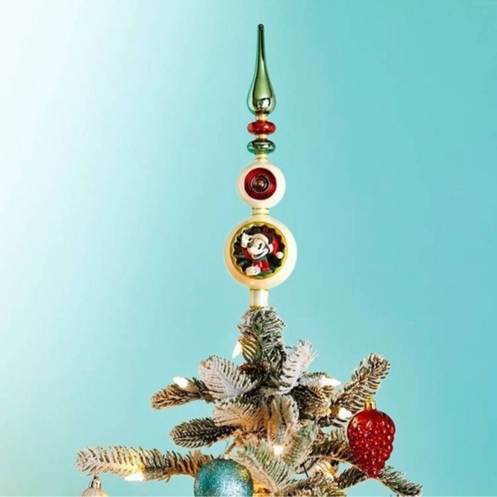 Disney Mickey & Minnie double sided Christmas Tree Topper Disney holidays