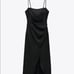 ZARA BLOGGER FAVORITE SATIN EFFECT CUT OUT MIDI DRESS