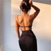 ZARA BLOGGER FAVORITE SATIN EFFECT CUT OUT MIDI DRESS
