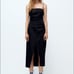 ZARA BLOGGER FAVORITE SATIN EFFECT CUT OUT MIDI DRESS