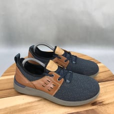 Rockport TruFlex Comp Toe Work Shoes Mens 8 M Blue Knit Lace Up Low Top