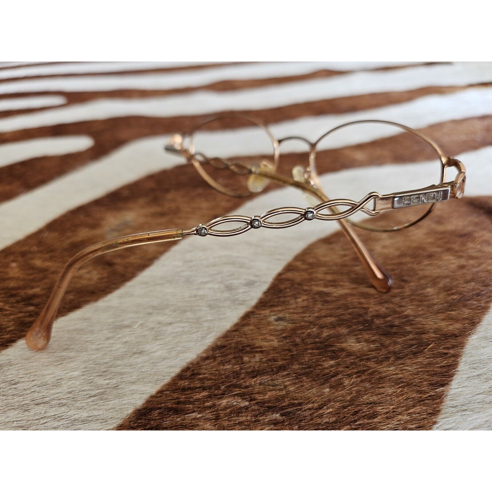 Vintage Fendi Glasses F49 Salmon 130 Made In Italy