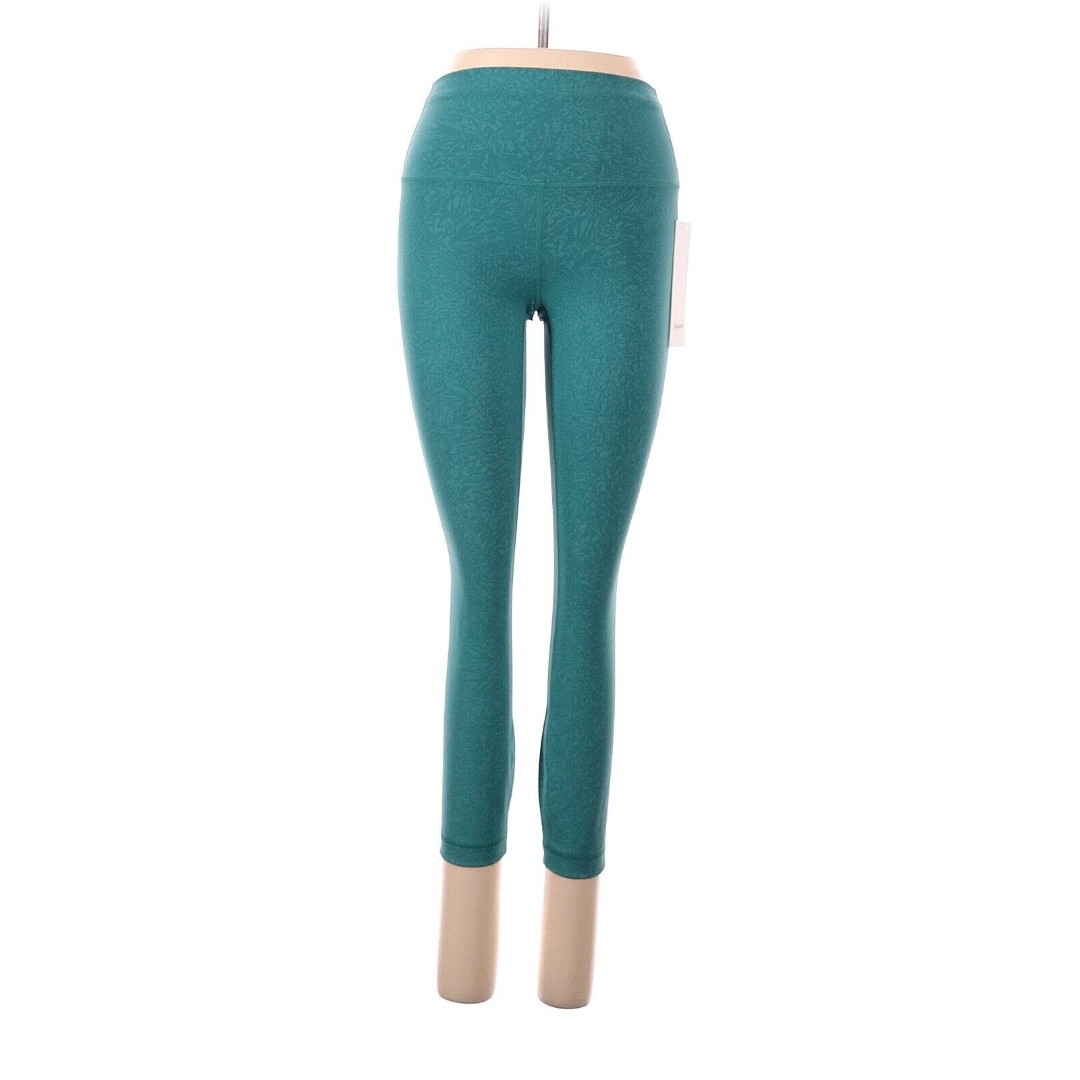 LULULEMON ATHLETICA Crunch Teal Lagoon Wunder Train HR Crop 23 Leggings - US 6