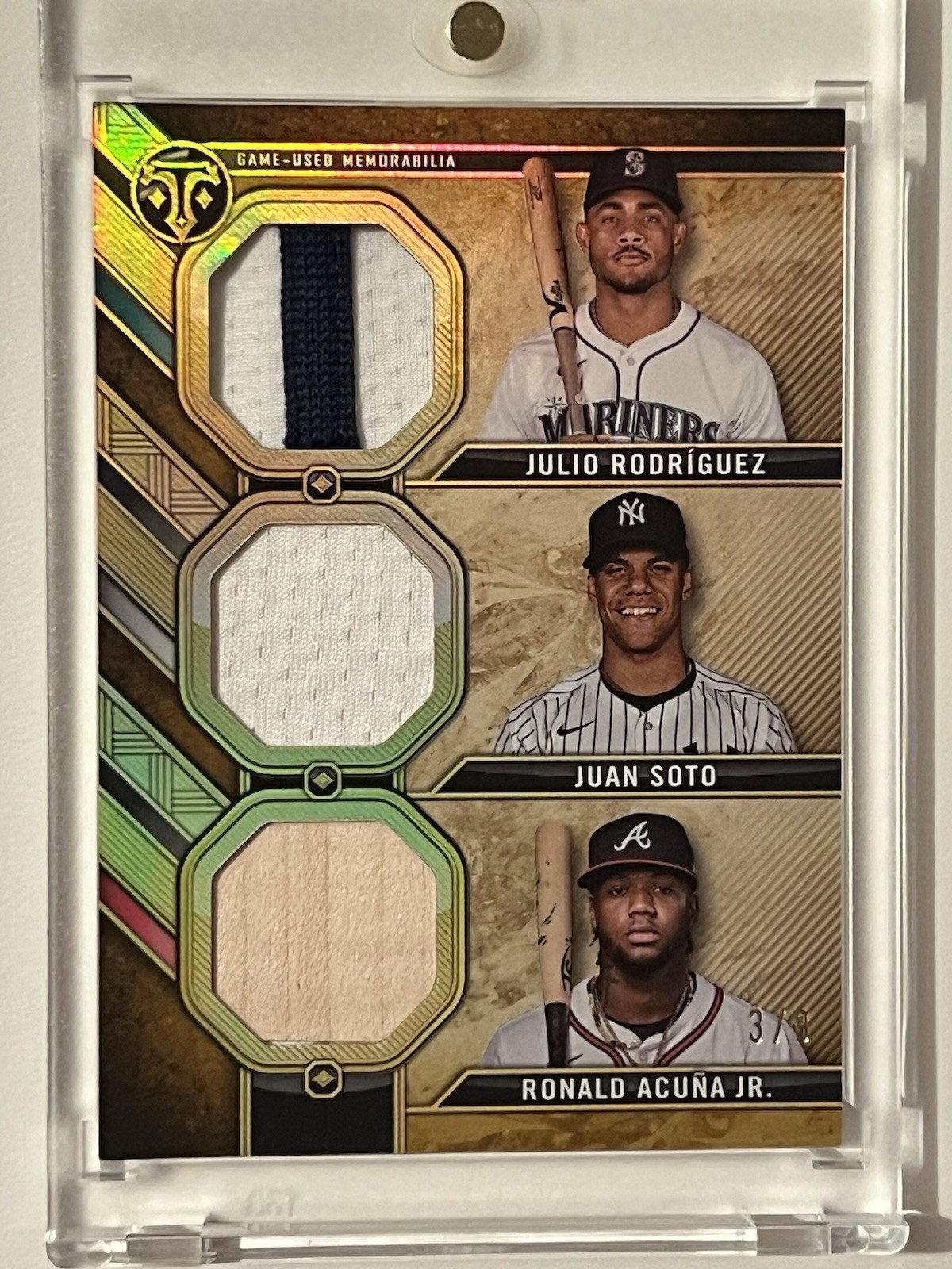 2024 Topps Triple Threads Rodriguez, Soto & Acuna [Relic Combo] #'d /9 #RCC-RSA
