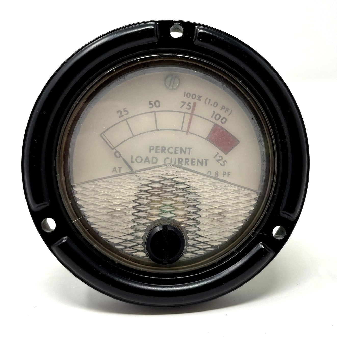 Vintage Phaostron 0-125 AT PF Percent Load Current Meter 2.75