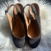 Vionic Black & Tan Carolina Slingback Wedges Shoes Women’s Size 9.5