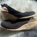 Vionic Black & Tan Carolina Slingback Wedges Shoes Women’s Size 9.5