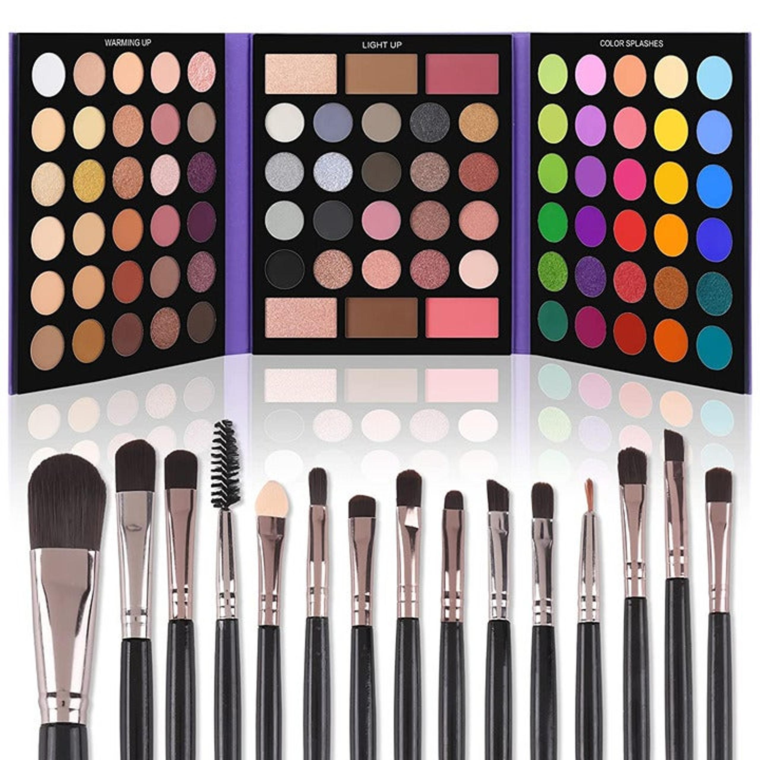 UCANBE Eyeshadow Palette with 15Pcs Brushes Makeup Set, Pigmented 86