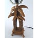 Vintage Wood Palm Tree Table Lamp No Shade Tropical 90s Safari Sculpted 16