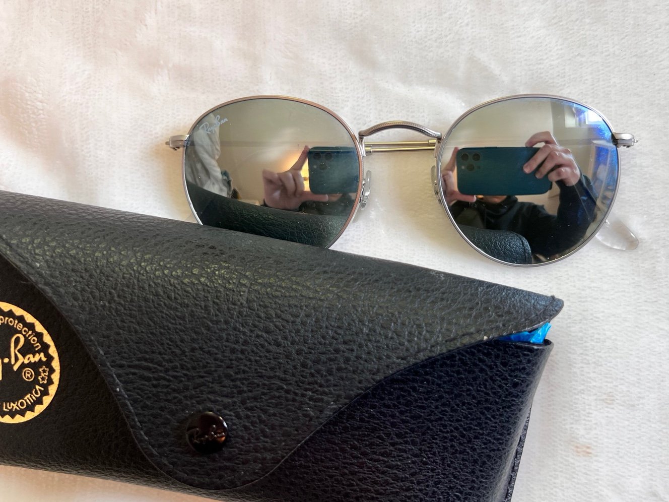 Ray-Ban RB3447 Round Flash Lenses Sunglasses