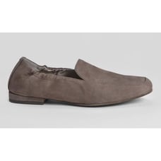 Eileen Fisher Sim Tumbled Nubuck Rye Taupe Suede Square Toe Loafers Flats Size 8