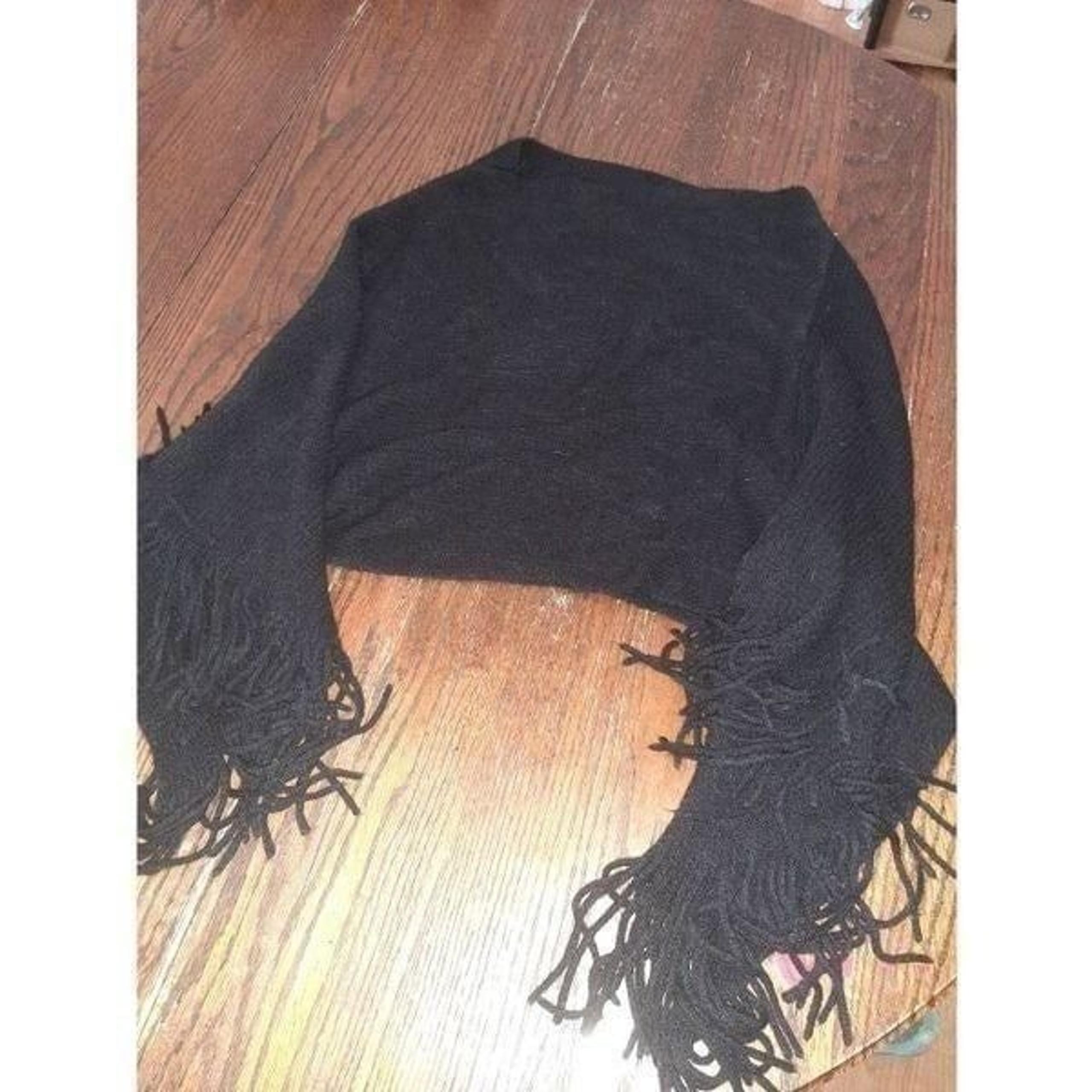 New Black Shaw Wrap with Fringe  NWOT