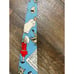 Vintage Buster Brown & Tige Men’s Aqua Blue Red Cartoon Strip Tie Rare