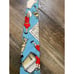 Vintage Buster Brown & Tige Men’s Aqua Blue Red Cartoon Strip Tie Rare