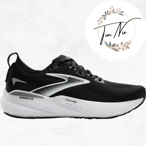 NWT Brooks Women's Glycerin GTS 22 Running Shoes |Black/Grey/White 7.5 Medium/B