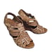 Tory Burch Tev Ray Tan Wedge Leather Sandals Women's 7.5