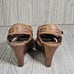 Tory Burch Tev Ray Tan Wedge Leather Sandals Women's 7.5