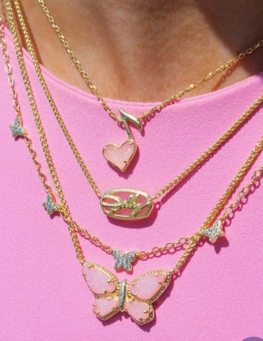 Kendra Scott Pink Heart Pendant Necklace bag
