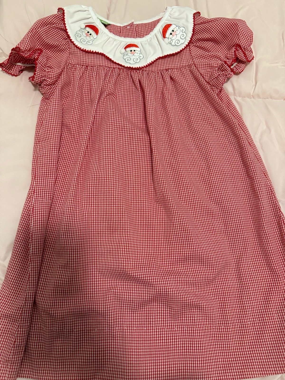 Classic whimsy santa dress red gingham like new EEUC size 4T
