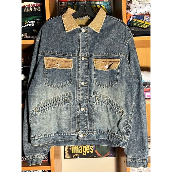 Vintage Y2K Old Navy Denim Corduroy Trucker Jacket