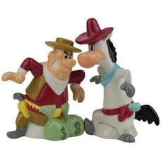 QUICK DRAW MCGRAW AND BANDIT SALT AND PEPPER SHAKER Hand Hanna Barbera rare