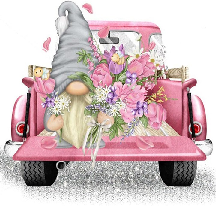 Gnome Truck Diamond Painting Kits for Adults 12X12inch