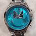 Vintage Accutime Women's Minnie Mouse Silver Tone Blue Face Watch