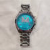 Vintage Accutime Women's Minnie Mouse Silver Tone Blue Face Watch