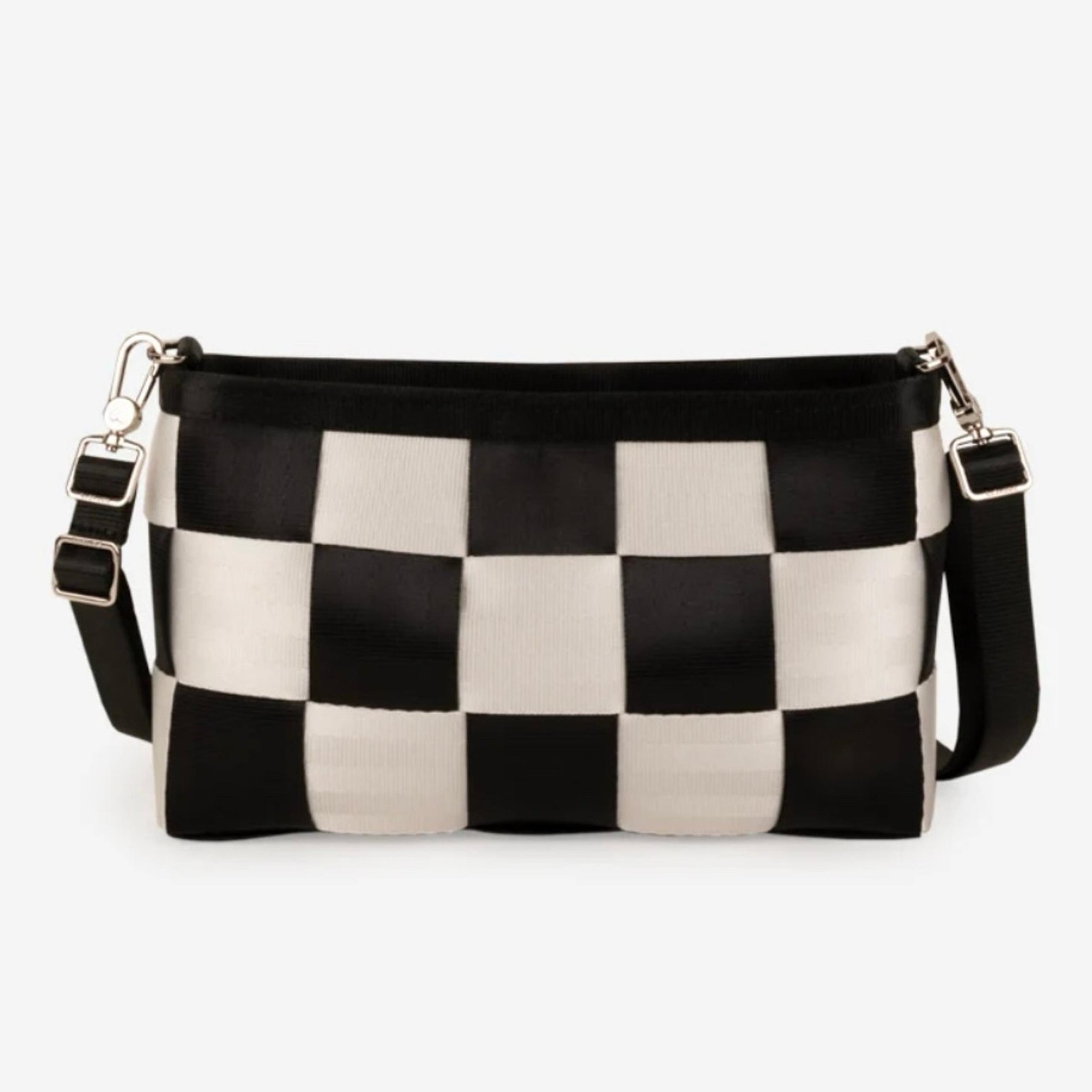 Harveys Seatbelt Black & White Woven Convertible Clutch Purse
