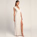 Lulu's This Moment in Time White Lace Ruffled Maxi Dress S Wedding Bridal Party