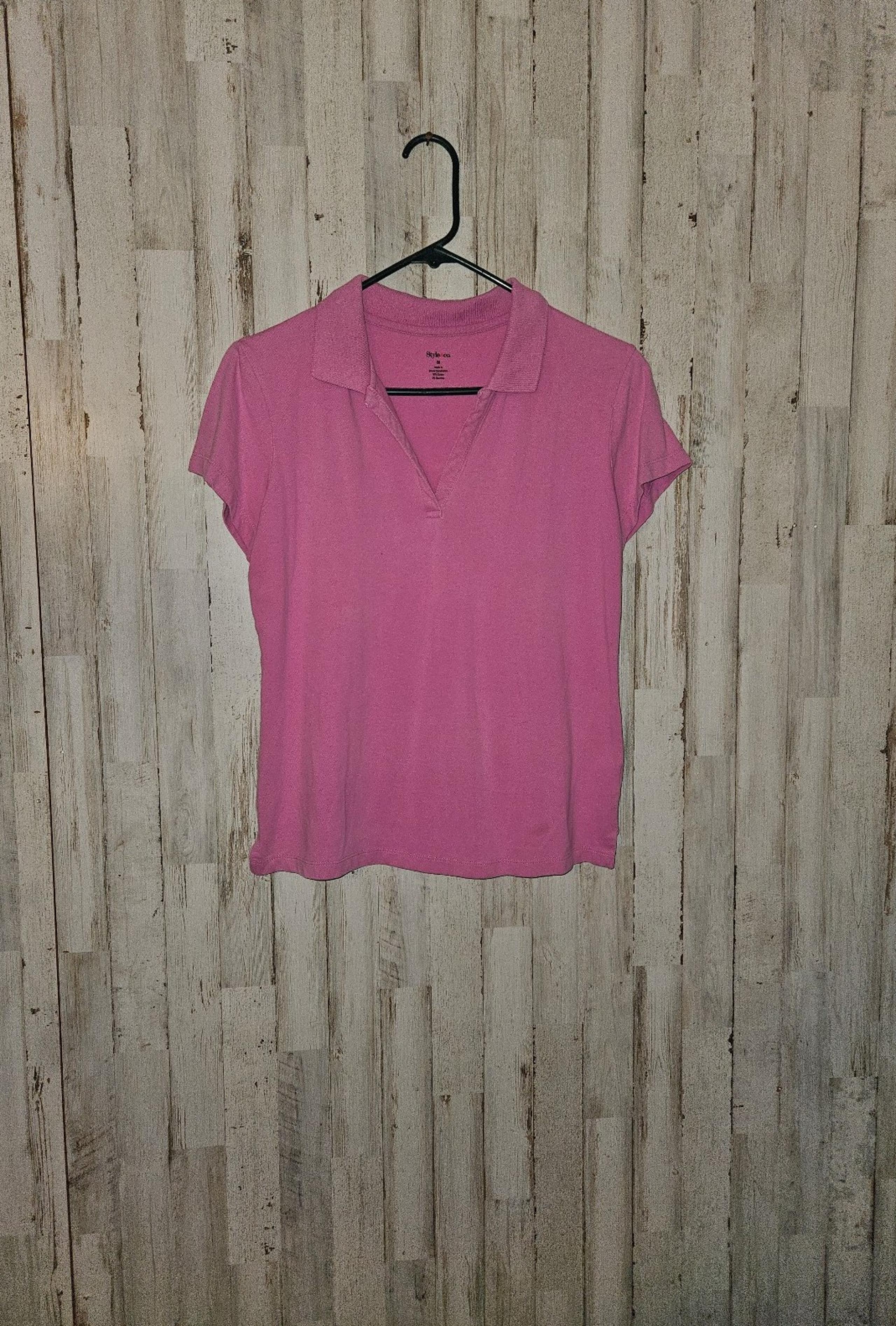 Style & Co. Women's M Pink Polo Shirt