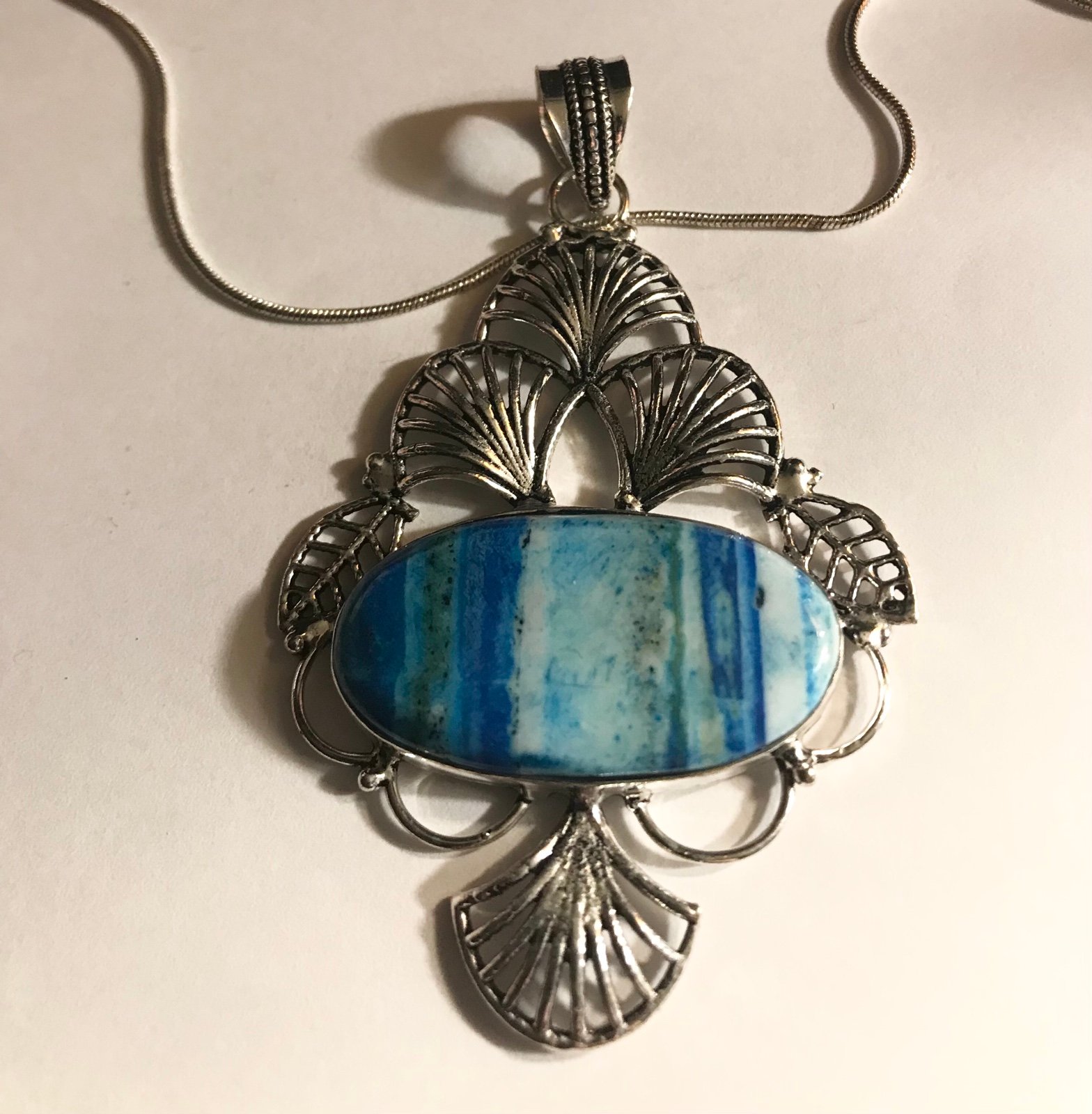 Azurite 925 Sterling Silver Necklace