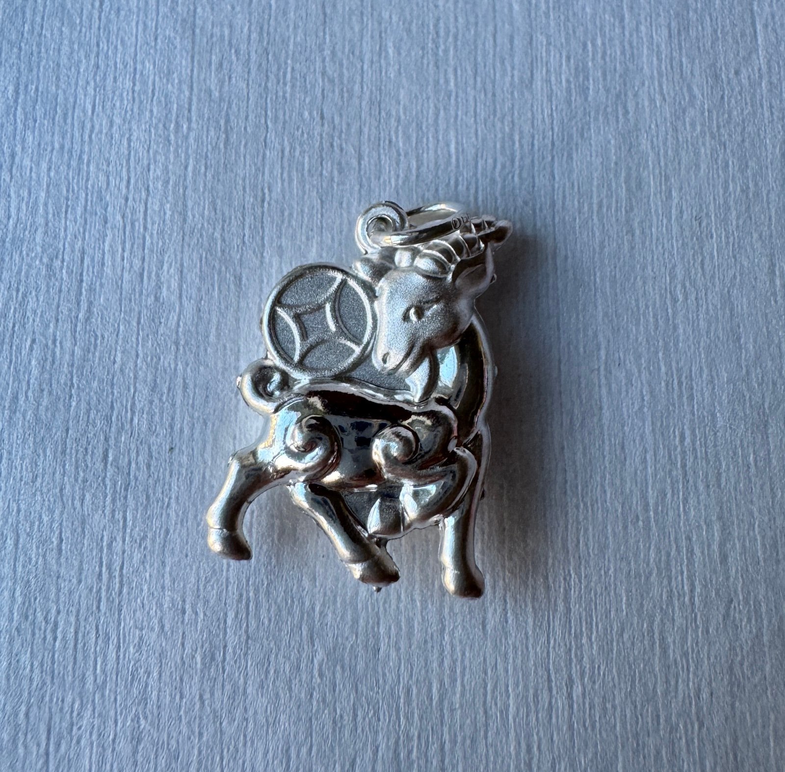 Sterling Silver Oriental Zodiac Aries Goat Pendant Charm New