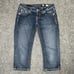 Miss Me Jeans Womens Size 24 Blue Signature Capri Cross Pocket Embellished
